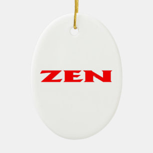 De Cerâmica Ornamento cerâmico branco-vermelho-Zen