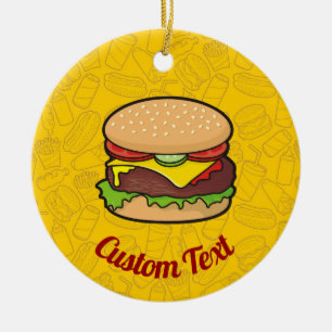 De Cerâmica Ornamento Cerâmico Cheeseburger