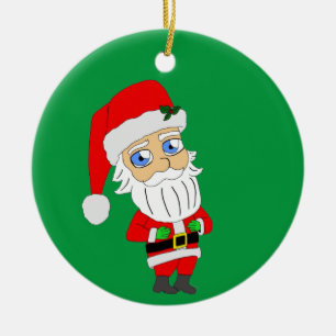 De Cerâmica ornamento cerâmico chibi santa claus