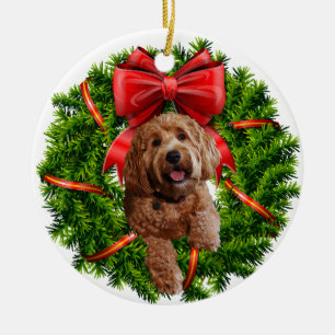 De Cerâmica Ornamento cerâmico com doodle dourado