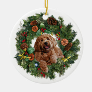 De Cerâmica Ornamento cerâmico com doodle dourado