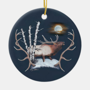 De Cerâmica Ornamento cerâmico da Bull Elk