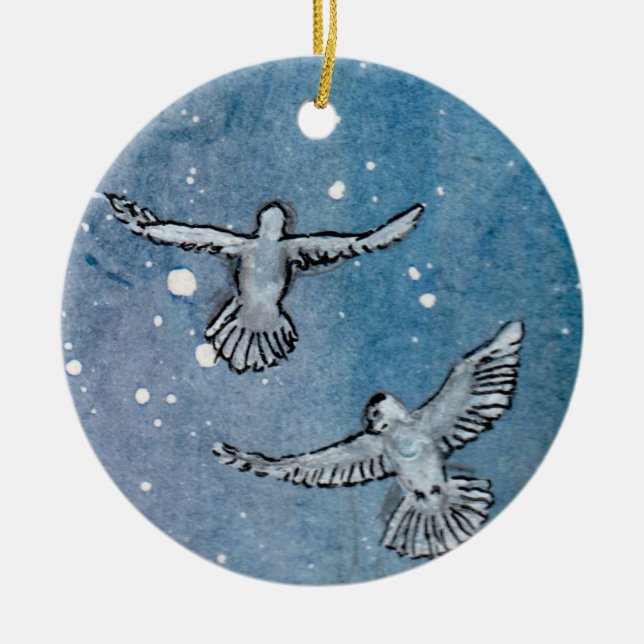 De Cerâmica Ornamento cerâmico das pombas (Frente)