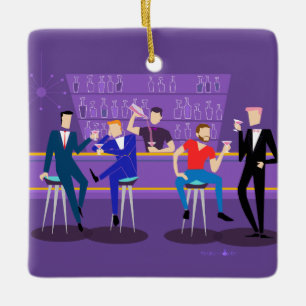 De Cerâmica Ornamento cerâmico do Bar Retro