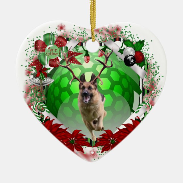 De Cerâmica Ornamento cerâmico do german shepherd (Frente)