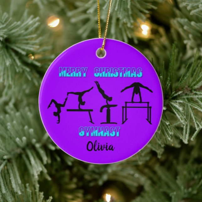 De Cerâmica Ornamento cerâmico do ginasta Feliz Natal (Árvore)