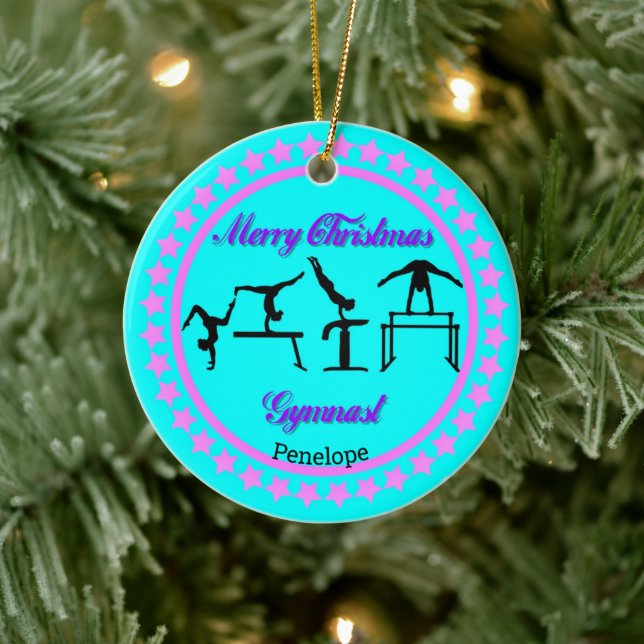 De Cerâmica Ornamento cerâmico do ginasta Feliz Natal (Árvore)