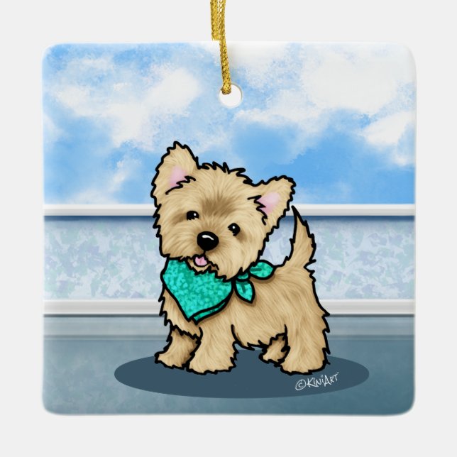 De Cerâmica ornamento cerâmico do KiniArt Cutieface Cairn (Frente)