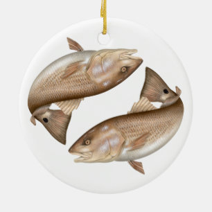 De Cerâmica Ornamento cerâmico dos salmonetess (cilindro