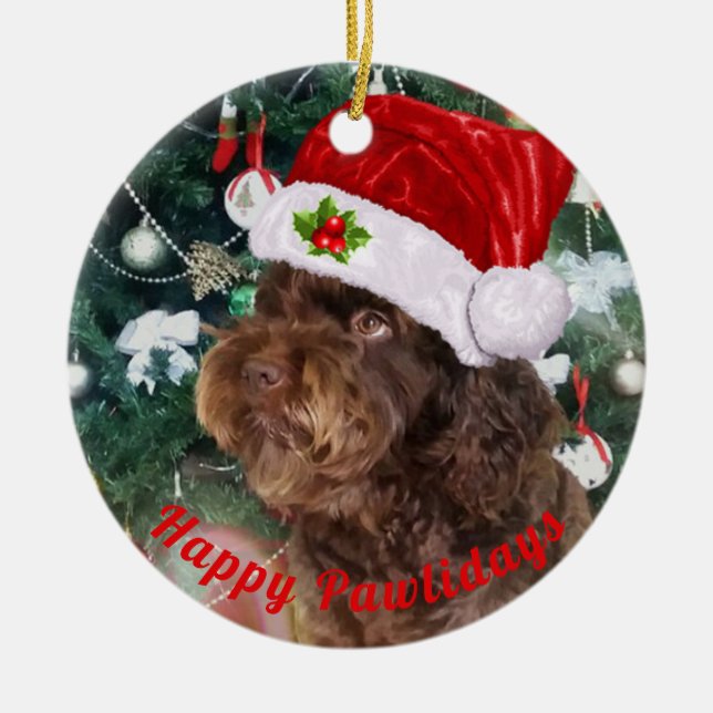 De Cerâmica Ornamento cerâmico Feliz Pawlidays (Frente)