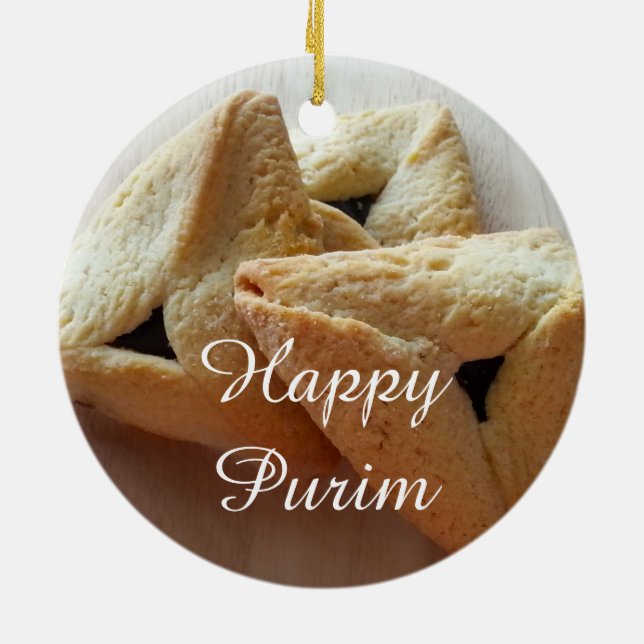 De Cerâmica Ornamento Cerâmico Feliz Purim (Traseira)