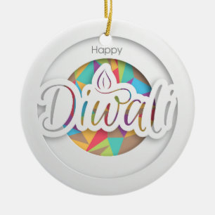 De Cerâmica Ornamento cerâmico Happy Diwali