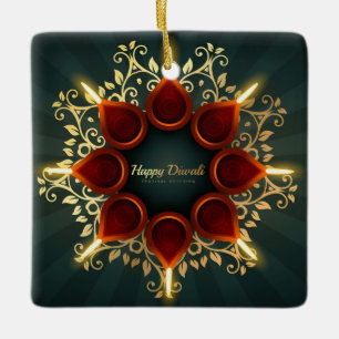 De Cerâmica Ornamento cerâmico Happy Diwali