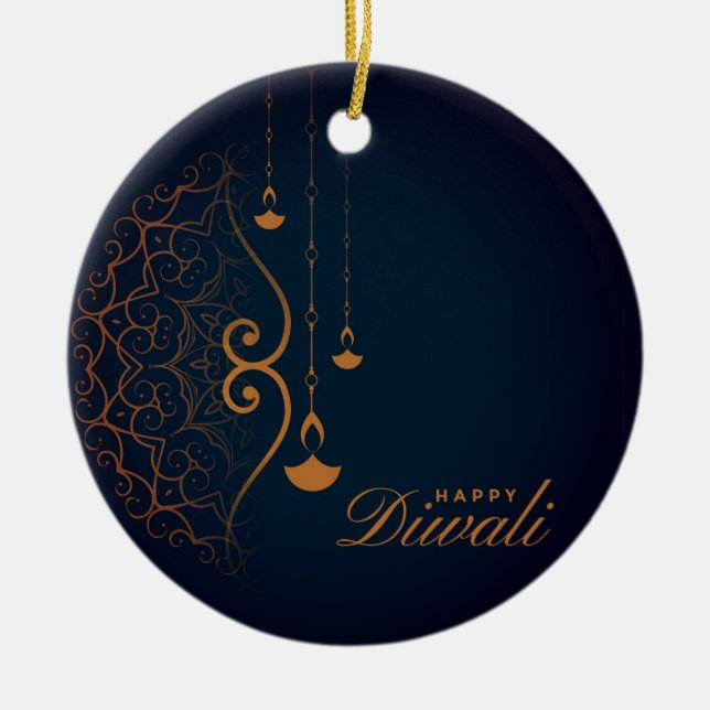 De Cerâmica Ornamento cerâmico Happy Diwali (Frente)