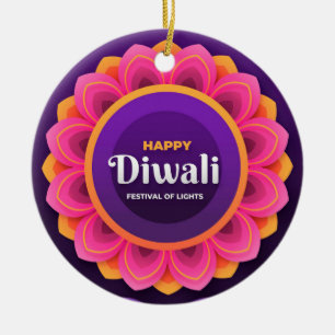 De Cerâmica Ornamento cerâmico Happy Diwali