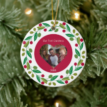 Ornamento Cerâmico - Nosso Primeiro Natal - Foto/D