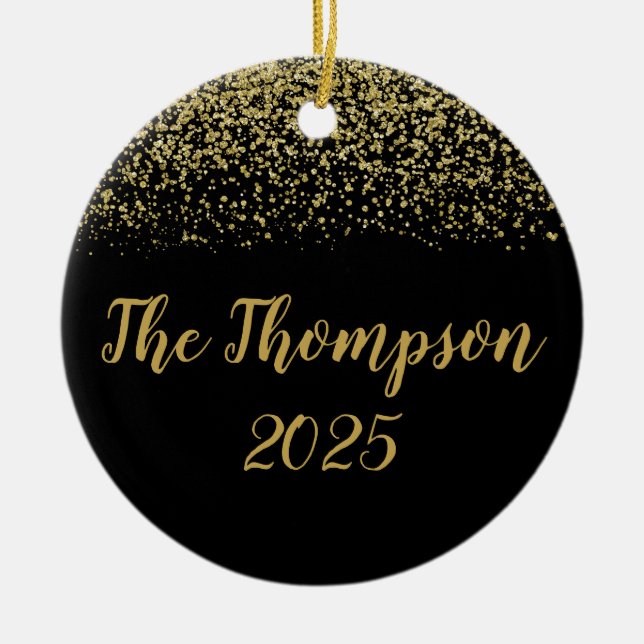 De Cerâmica Ornamento cerâmico personalizado da família negra  (Frente)