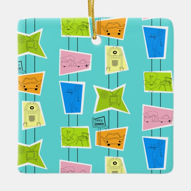 De Cerâmica Ornamento cerâmico Retro Atomic Kitsch (Frente)