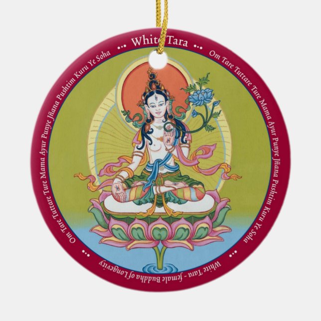De Cerâmica ORNAMENTO CERÂMICO - Tara branco e fim acima da (Frente)