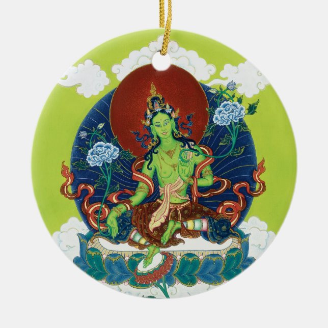 De Cerâmica ORNAMENTO CERÂMICO - Tara verde & Tara branco (Frente)