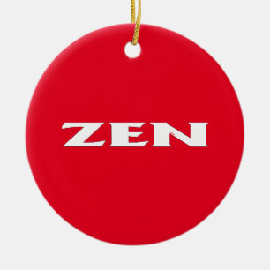 De Cerâmica ornamento cerâmico vermelho branco Zen