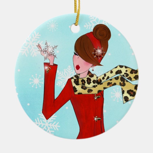 De Cerâmica Ornamento cerâmico "Winter DIVA" (Frente)