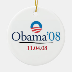 De Cerâmica Ornamento Clássico Obama '08 Comemorativo