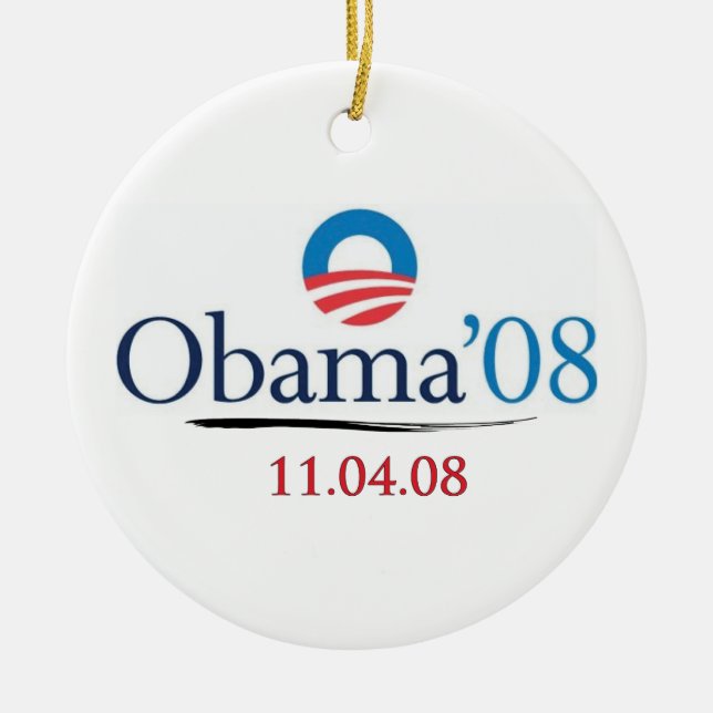 De Cerâmica Ornamento Clássico Obama '08 Comemorativo (Frente)