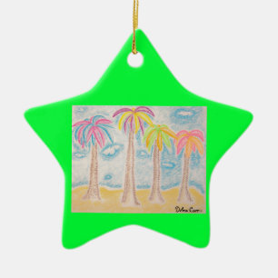 De Cerâmica Ornamento colorido da Palma-estrela
