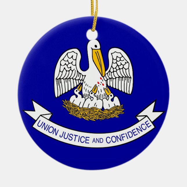 De Cerâmica Ornamento com bandeira da Louisiana (Frente)
