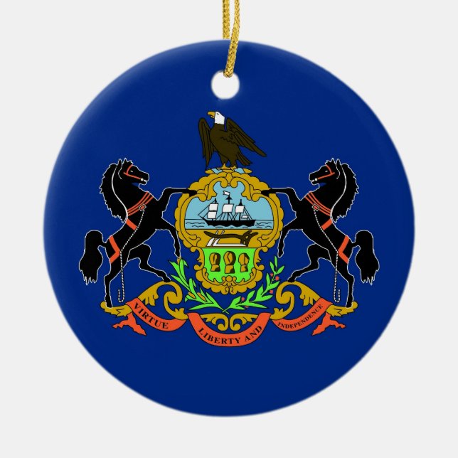 De Cerâmica Ornamento com bandeira da Pensilvânia (Frente)