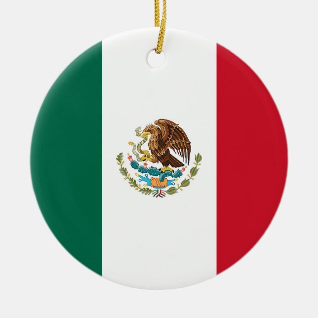 De Cerâmica Ornamento com bandeira do México (Frente)