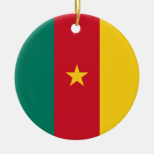 De Cerâmica Ornamento com bandeira dos Camarões