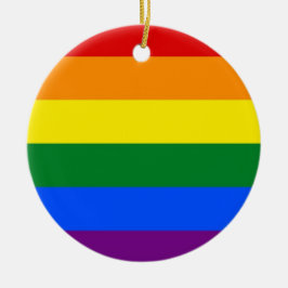 De Cerâmica Ornamento com bandeira LGBT Arco-íris