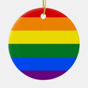 De Cerâmica Ornamento com bandeira LGBT Arco-íris