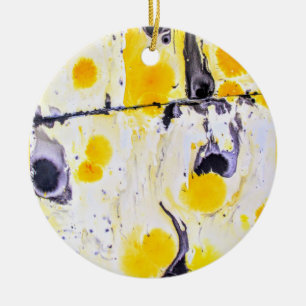 De Cerâmica Ornamento com padrão amarelo e preto