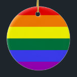 De Cerâmica Ornamento contínuo do círculo do arco-íris<br><div class="desc">Arte e design originais da aguarela por Michael A. Giza (c) 2013 cores de caracterização do arco-íris.  Sinta livre adicionar o texto à parte dianteira e/ou à parte traseira deste ornamento para fazê-la original a você. Personalize - personalize - seu texto aqui - faça-lhe seus próprios!</div>