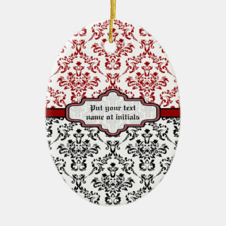 De Cerâmica ornamento cor damasco preto vermelho branco person