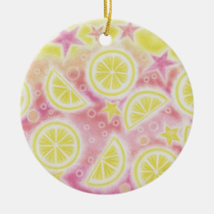 De Cerâmica Ornamento cor-de-rosa da limonada