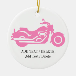 De Cerâmica Ornamento cor-de-rosa da motocicleta
