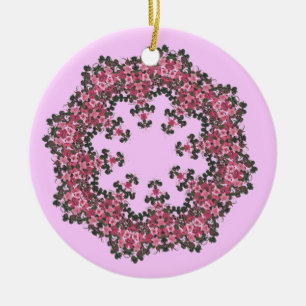 De Cerâmica Ornamento cor-de-rosa das flores