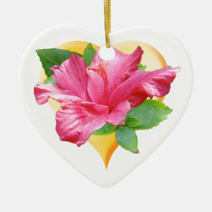 De Cerâmica Ornamento cor-de-rosa do coração da rainha do