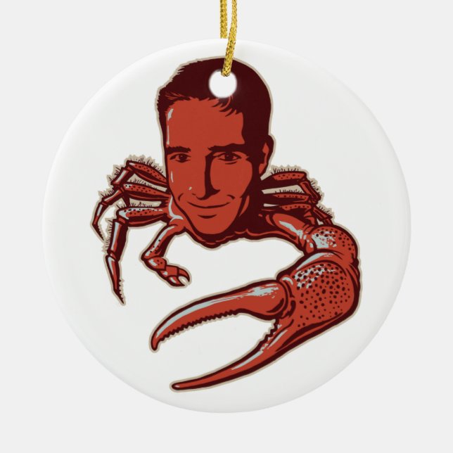 De Cerâmica Ornamento Crabby do feriado (Frente)