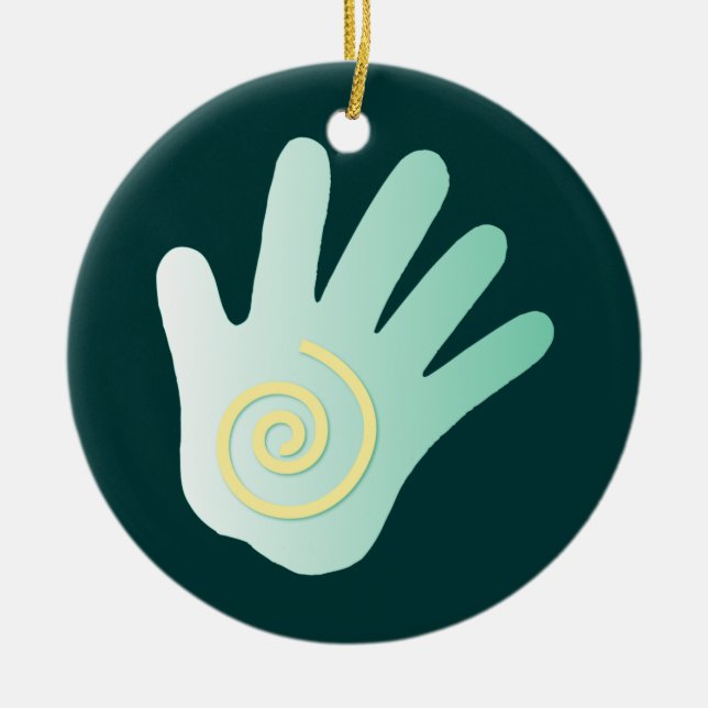 De Cerâmica Ornamento cura da mão (Frente)