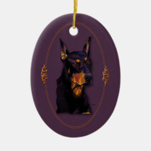 De Cerâmica Ornamento customizável do Doberman