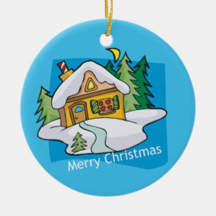 De Cerâmica Ornamento customizável festivo do Feliz Natal
