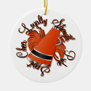 De Cerâmica Ornamento customizável preto e alaranjado do