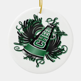 De Cerâmica Ornamento customizável preto e verde do elogio