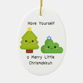 De Cerâmica Ornamento Cute Chrismukkah