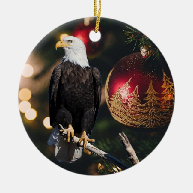 De Cerâmica Ornamento da águia-calva americana (Frente)